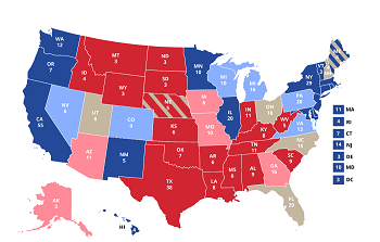 US electoral college map